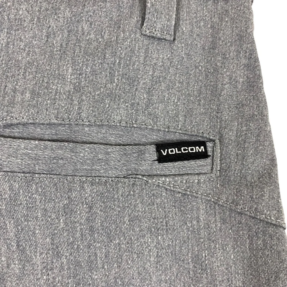 VOLCOM Mens Chino Shorts True To This Size 28 Gray Pockets Cotton Blend